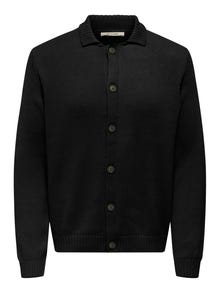 ONLY & SONS ONSJACOB Strikket cardigan -Black - 22033805