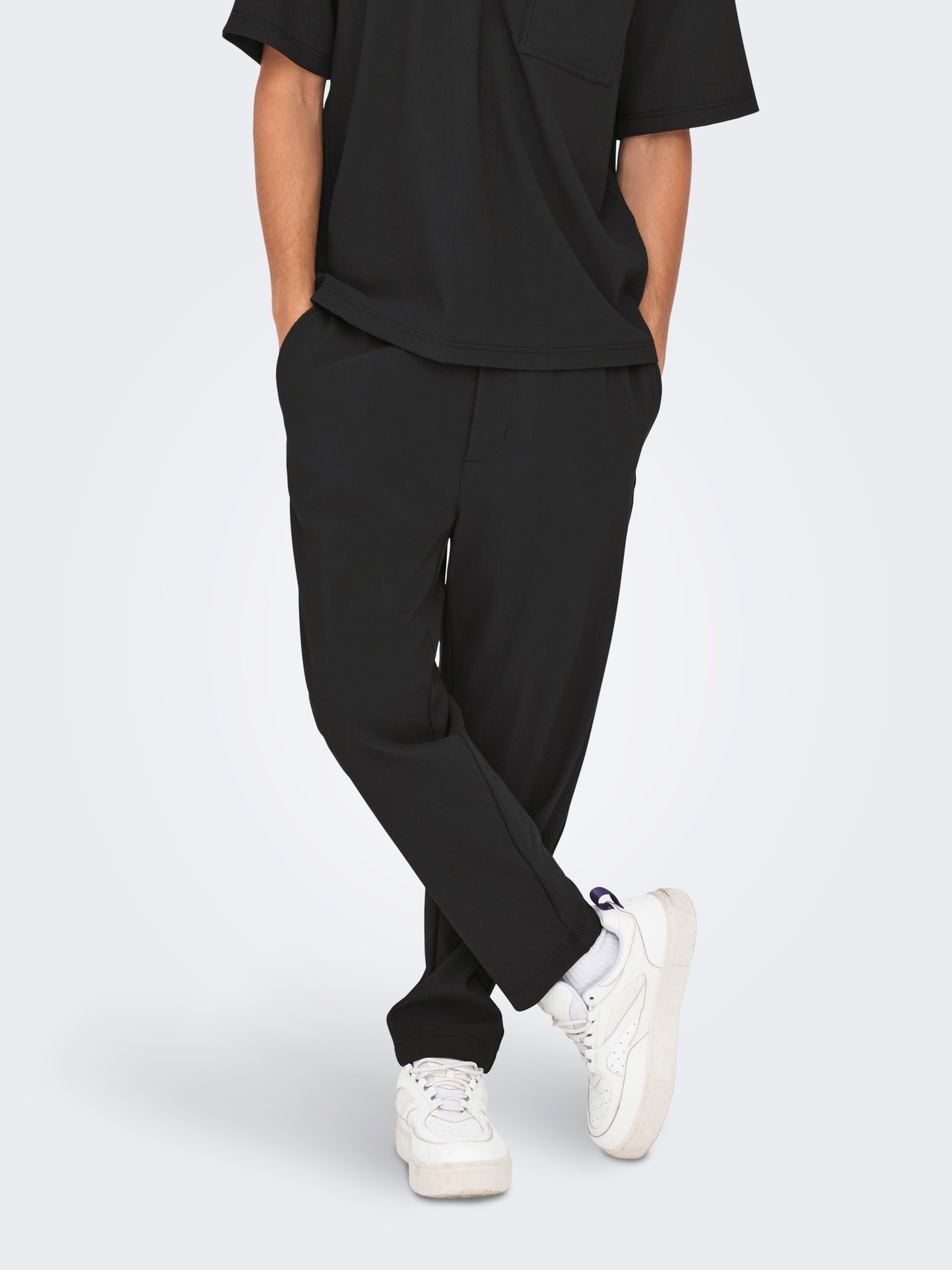 ONLY & SONS ONSPLI Tapered Fit Pantalon -Jet Black - 22033811