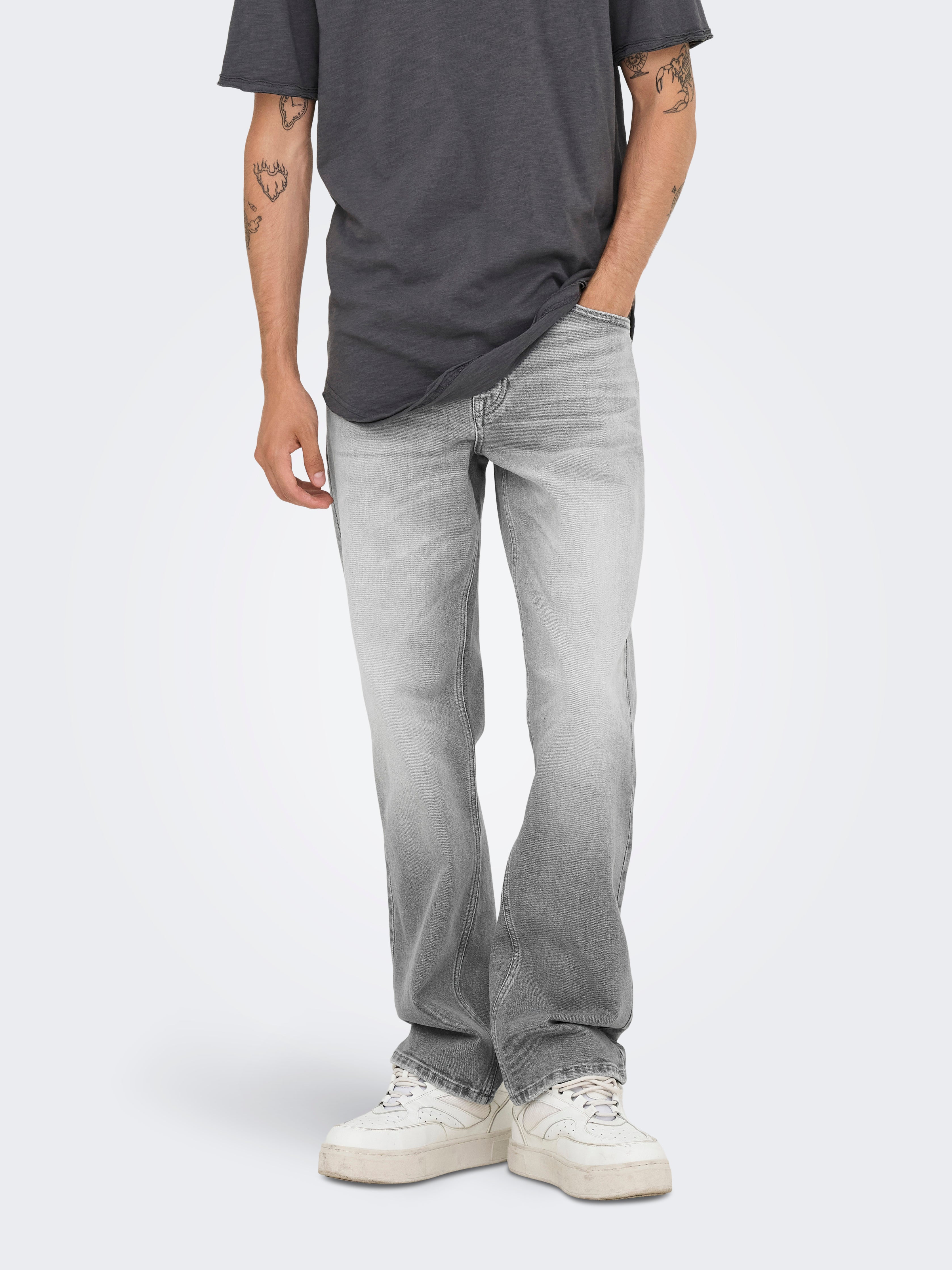 Onsedge Mittlere Taille Gerade Geschnitten Jeans