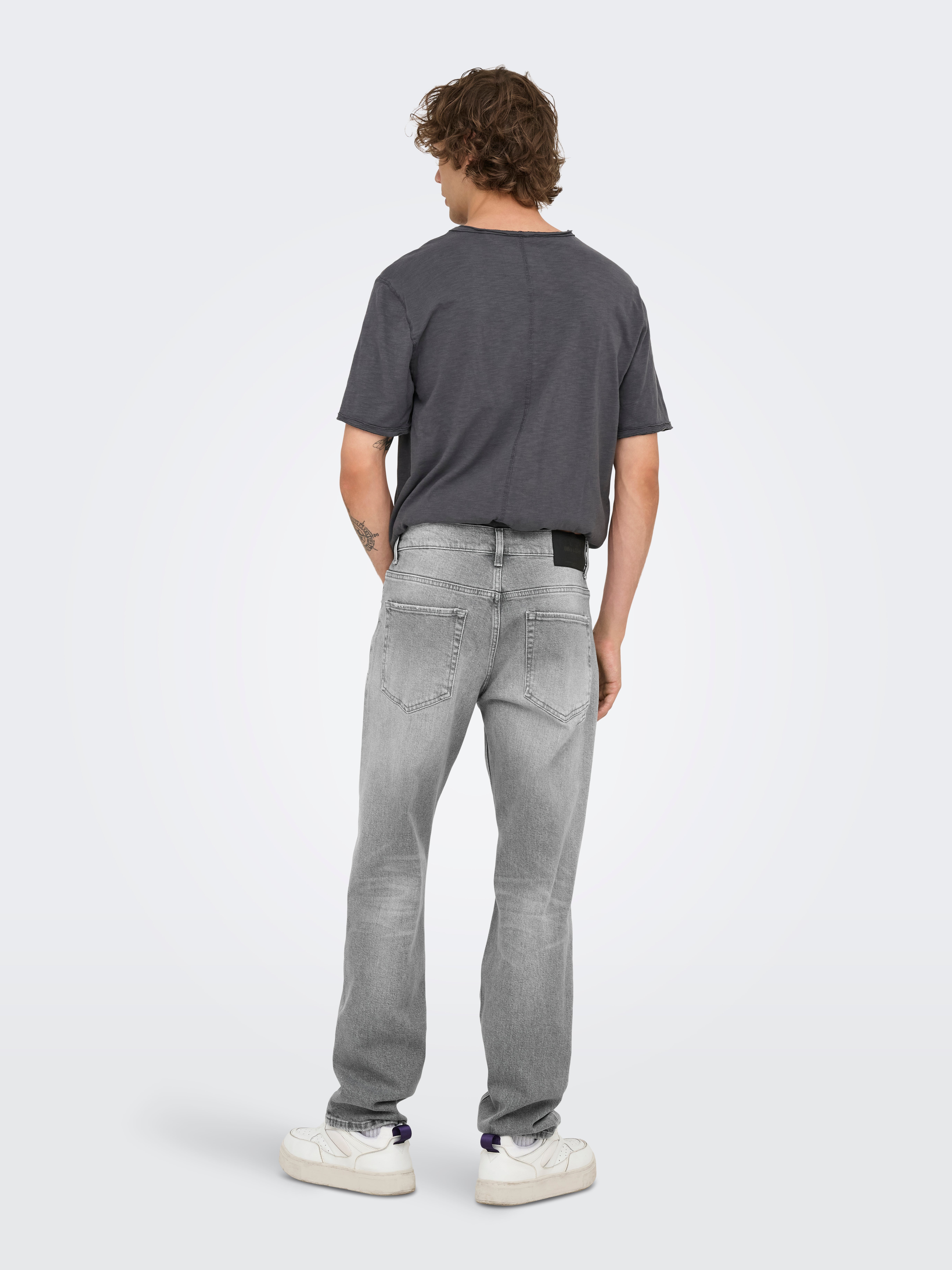 Onsedge Mittlere Taille Gerade Geschnitten Jeans