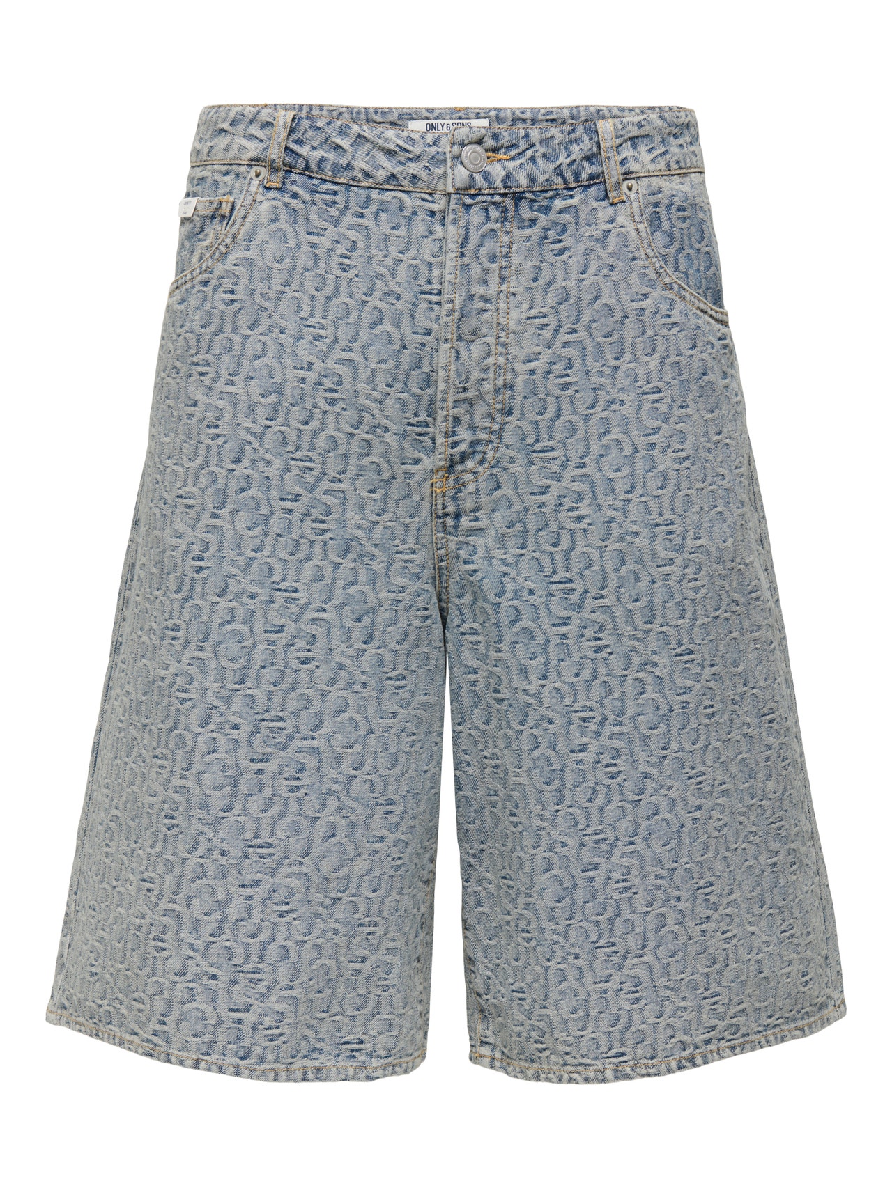 ONLY & SONS ONSCARL Mittlere Taille Ballon Schnitt 5-Pocket-Shorts -Light Blue Denim - 22034106