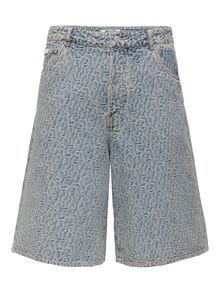 ONLY & SONS ONSCARL Mittlere Taille Ballon Schnitt 5-Pocket-Shorts -Light Blue Denim - 22034106