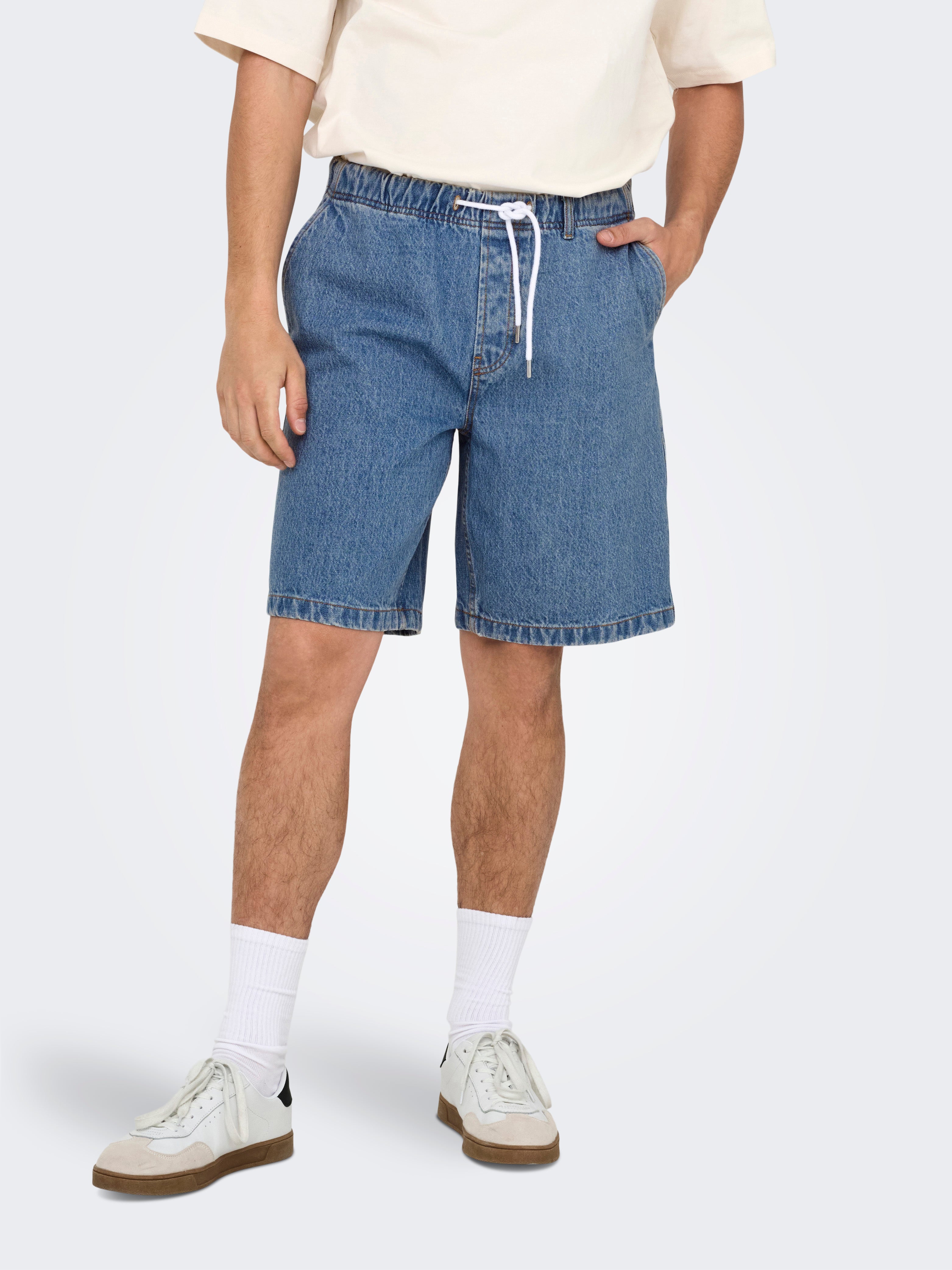 Locker Geschnitten Mittlere Taille Cargoshorts