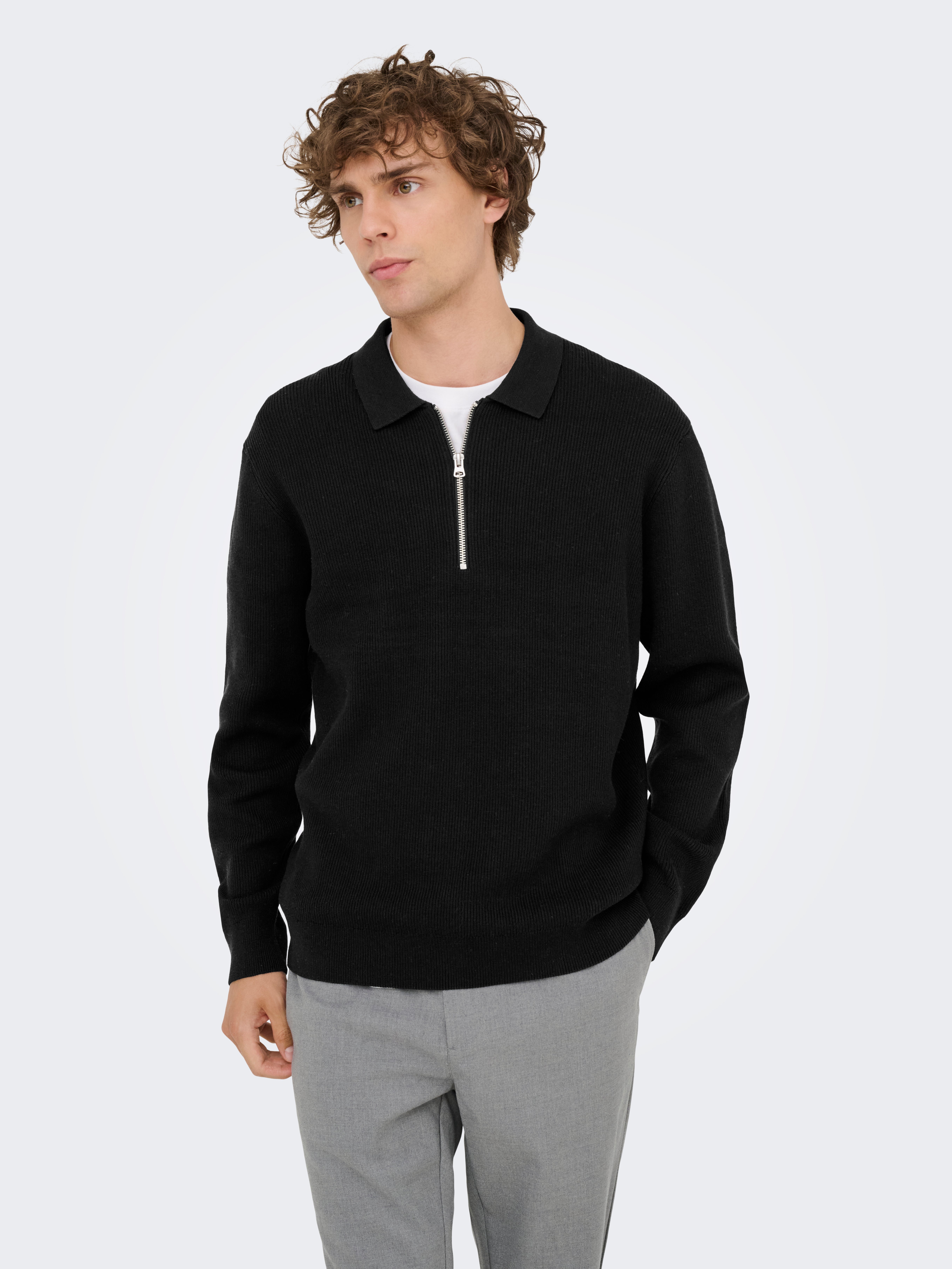 Onsphil Gestricktes Poloshirt