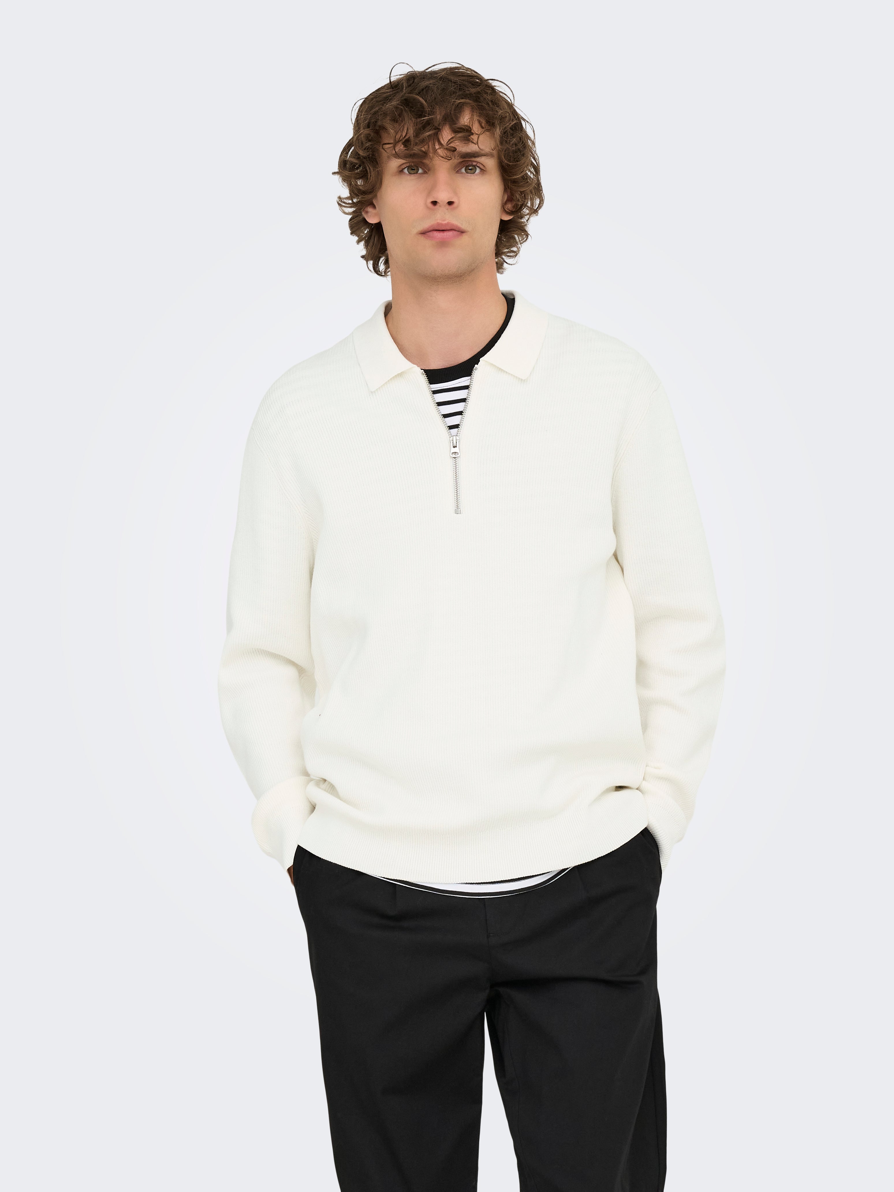 Onsphil Gestricktes Poloshirt