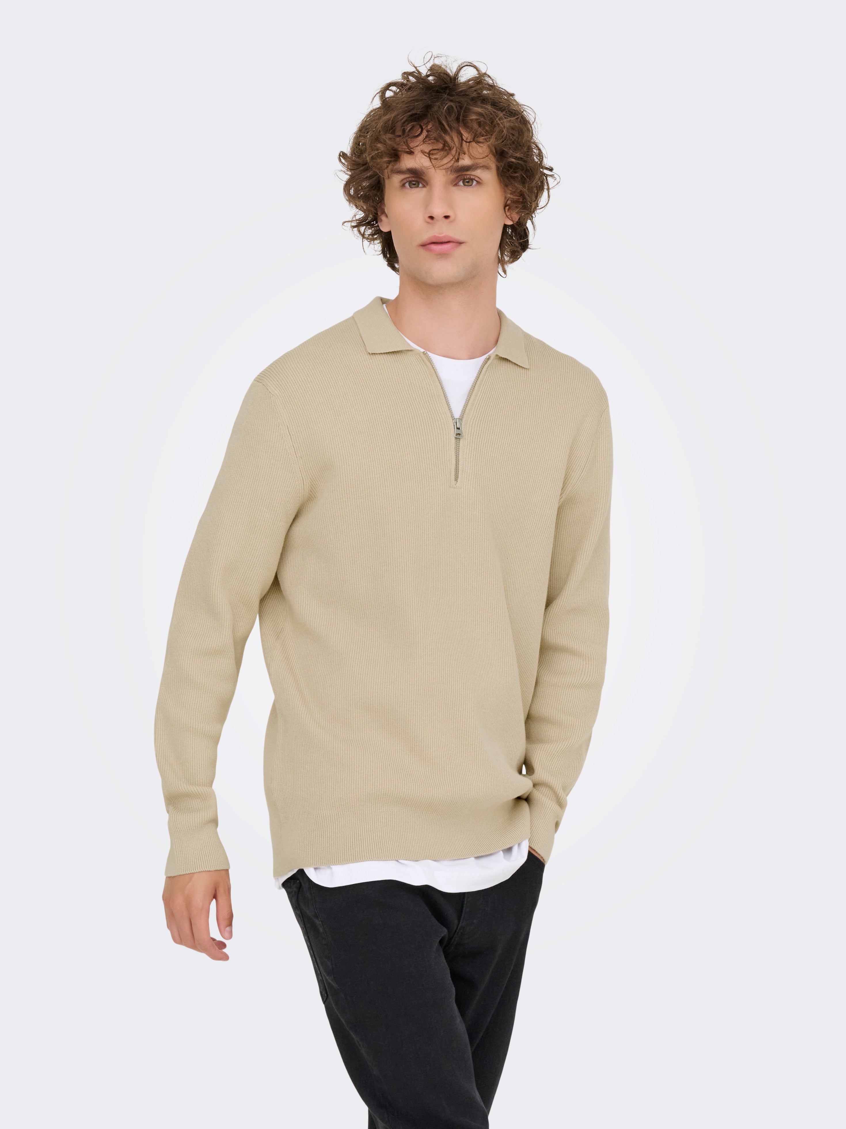 Onsphil Gestricktes Poloshirt