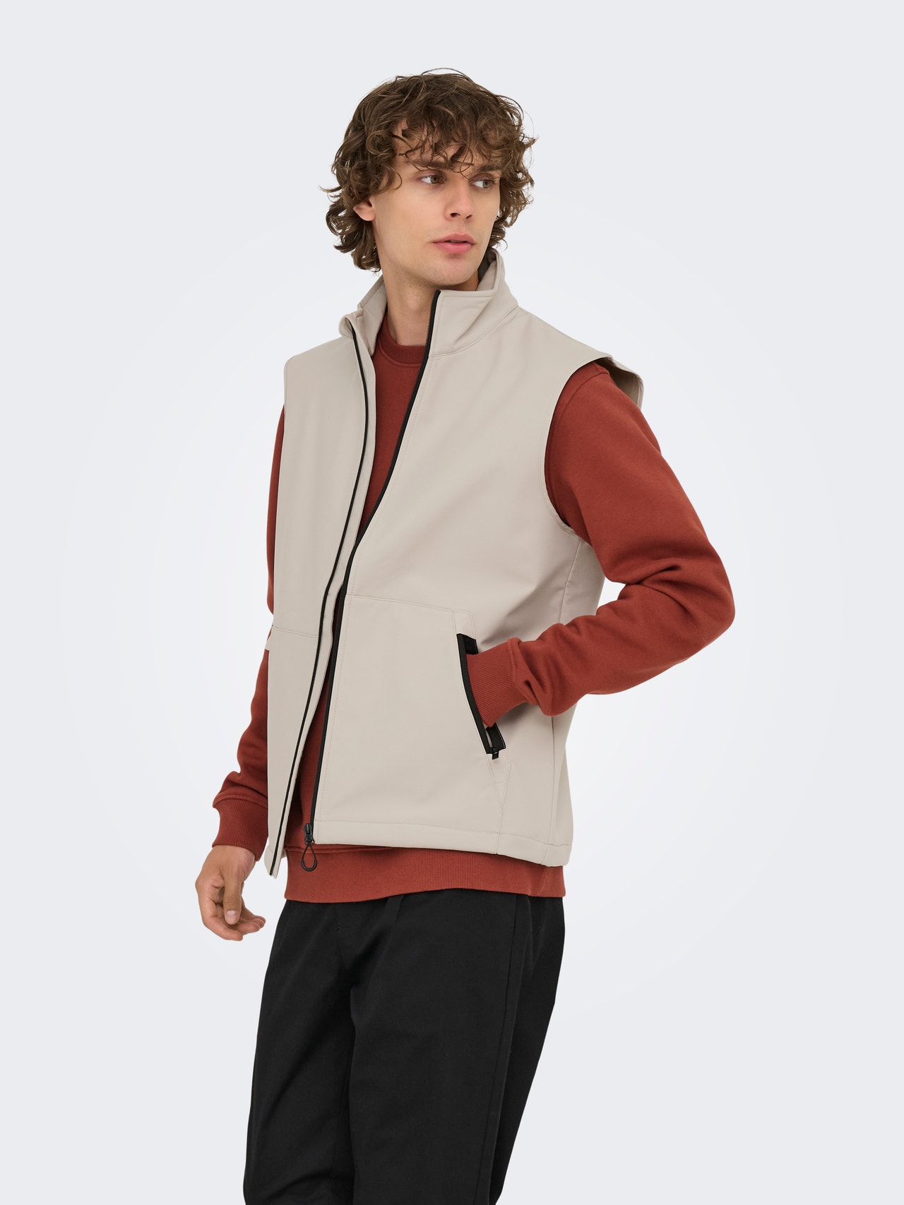 ONLY & SONS Onsbowie Life Vest OTW voor heren, Castor Gray, XL ONLY & SONS Onsbowie Life Vest OTW voor heren, Castor Gray, XL