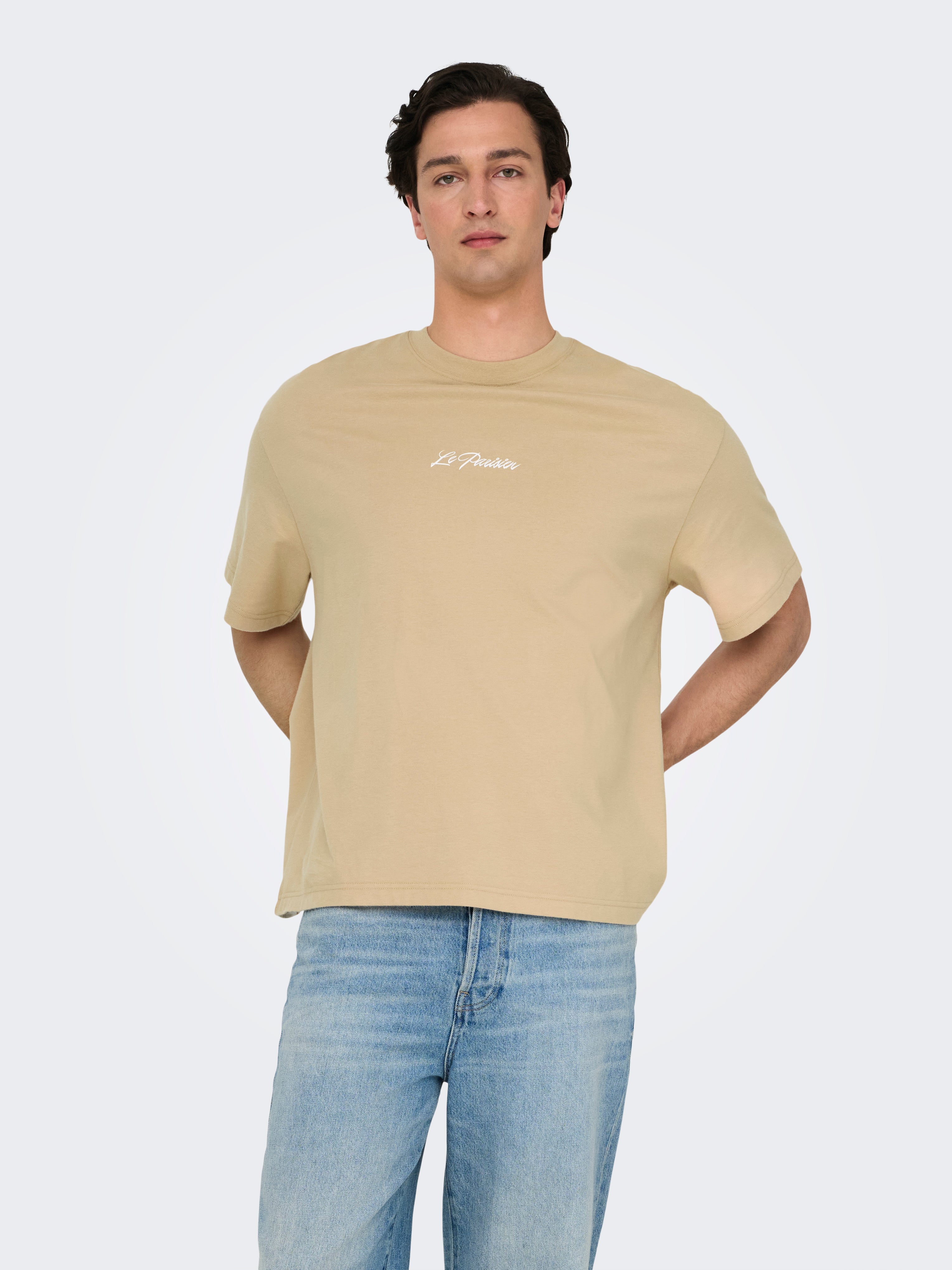Locker Geschnitten Rundhals Tief Angesetzte Schulter T-shirt
