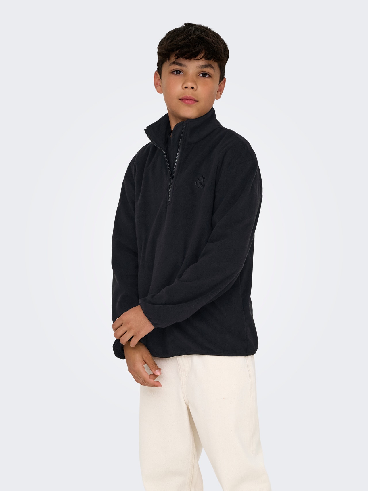 ONLY & SONS Standardno pristajanje Visoki vrat JUNIOR Majicu -Black - 22036013