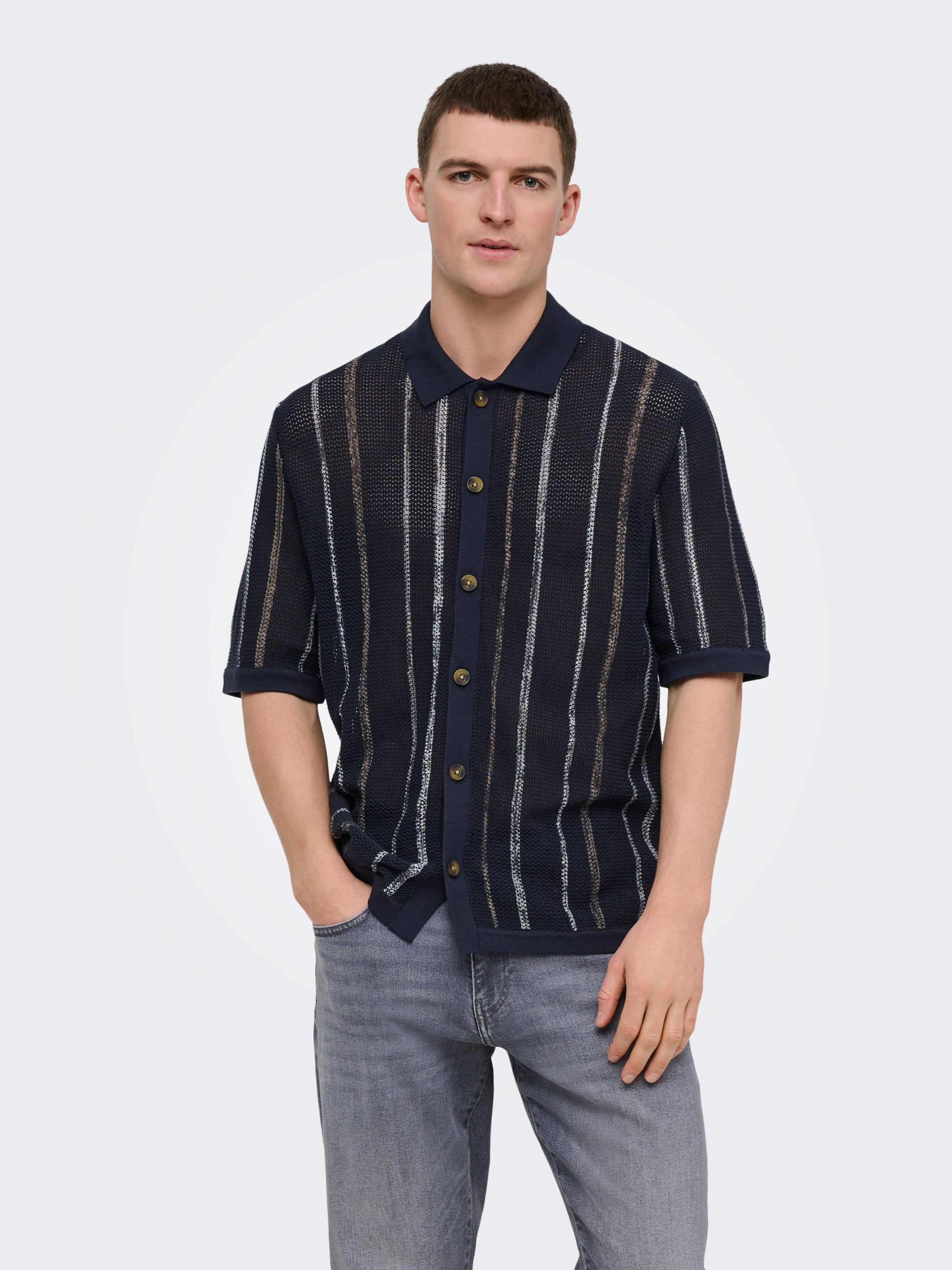 Onstobby Gestricktes Poloshirt