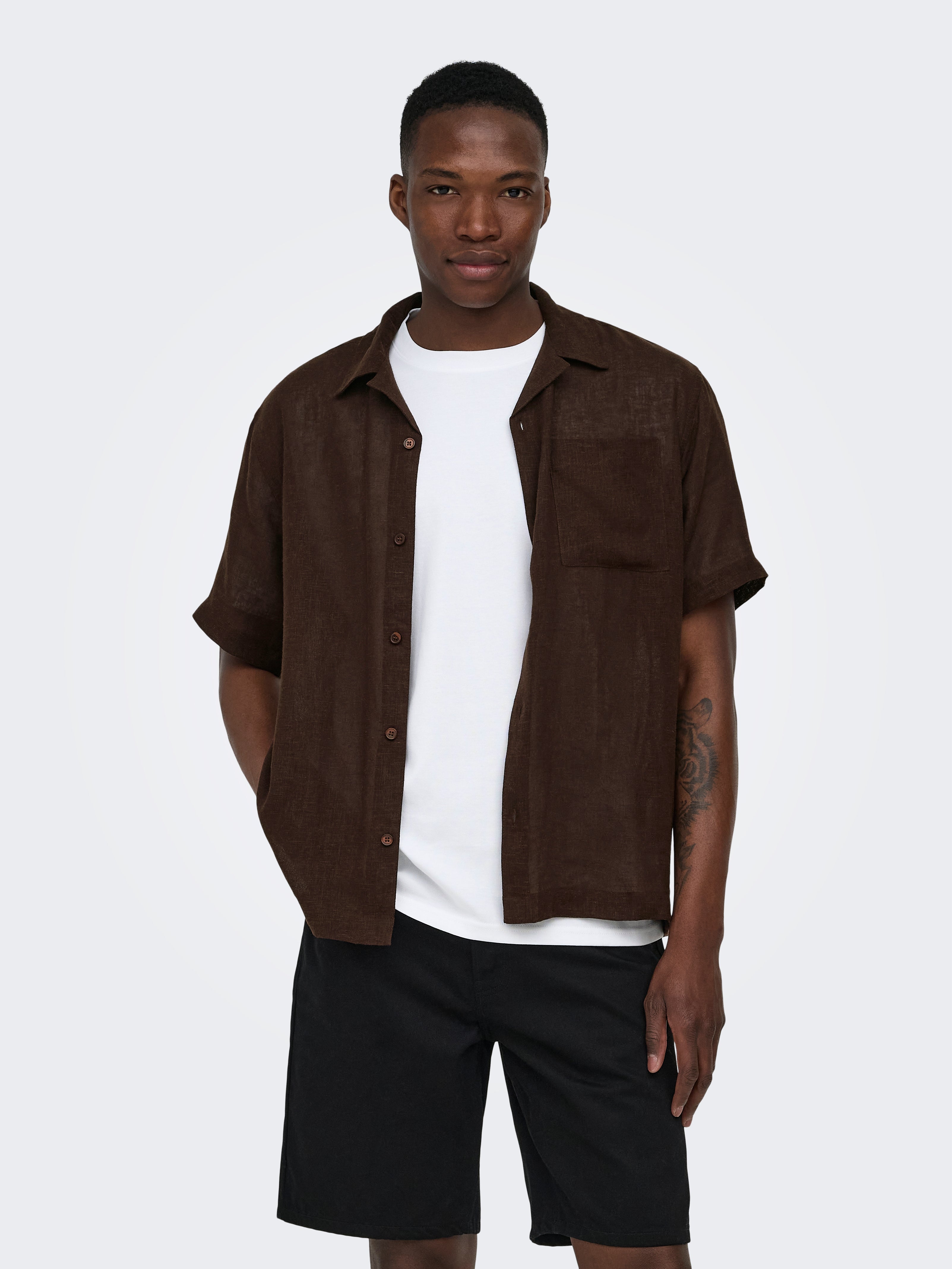 Onslaurence Leinen Hawaii-hemd