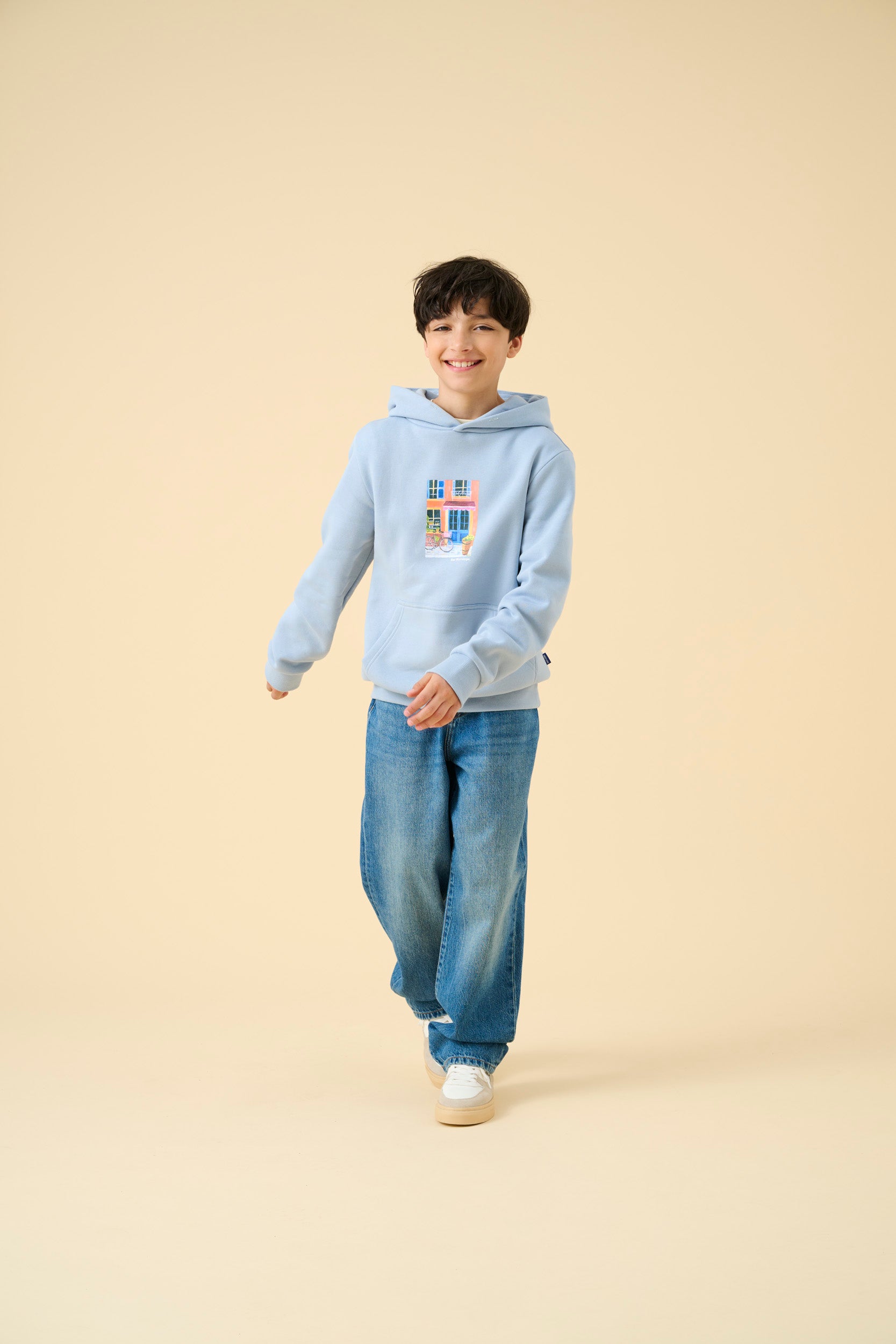 Osjfade Mittlere Taille Locker Geschnitten Jeans