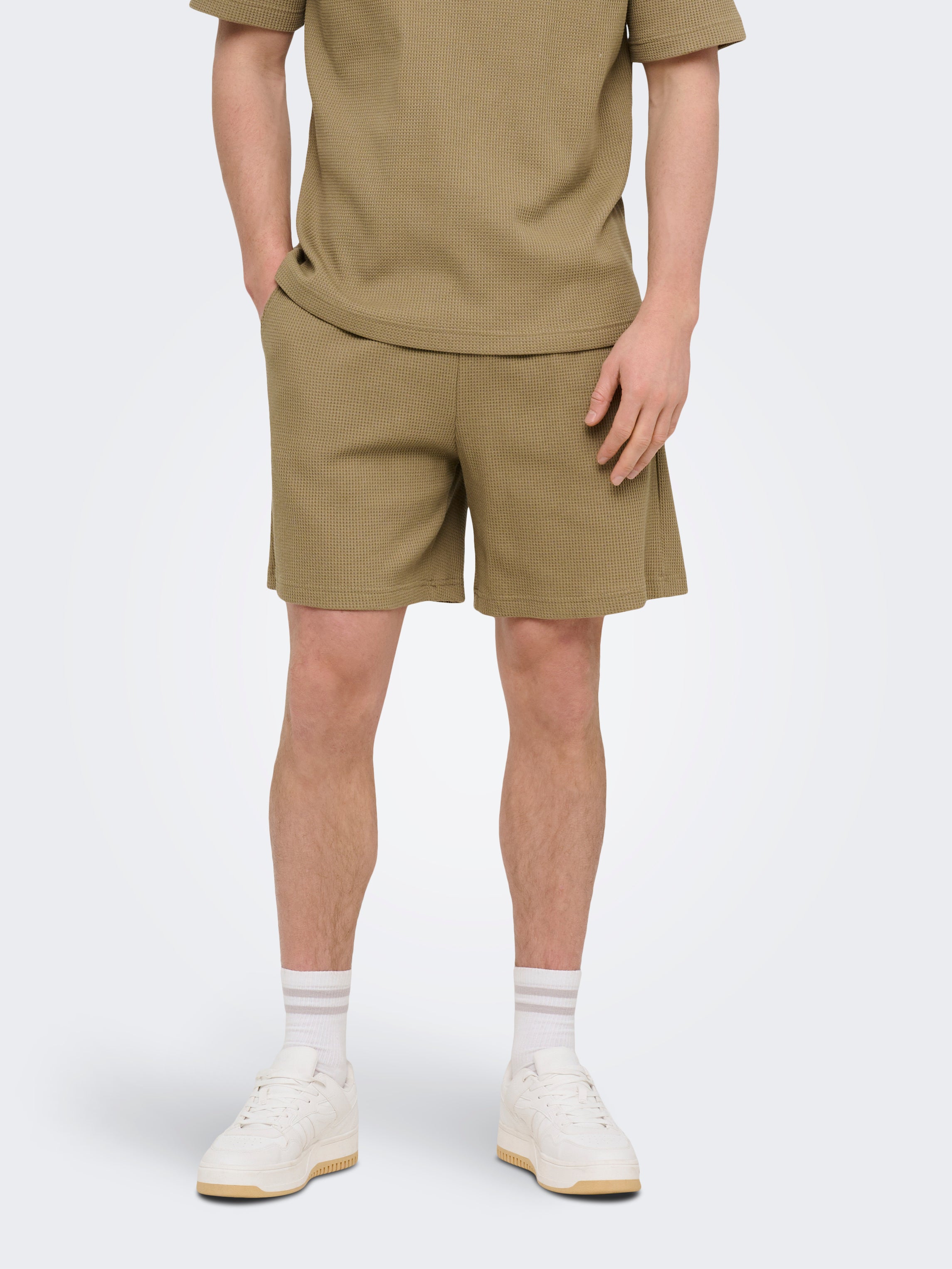 Onstobie Hohe Taille Locker Geschnitten Shorts