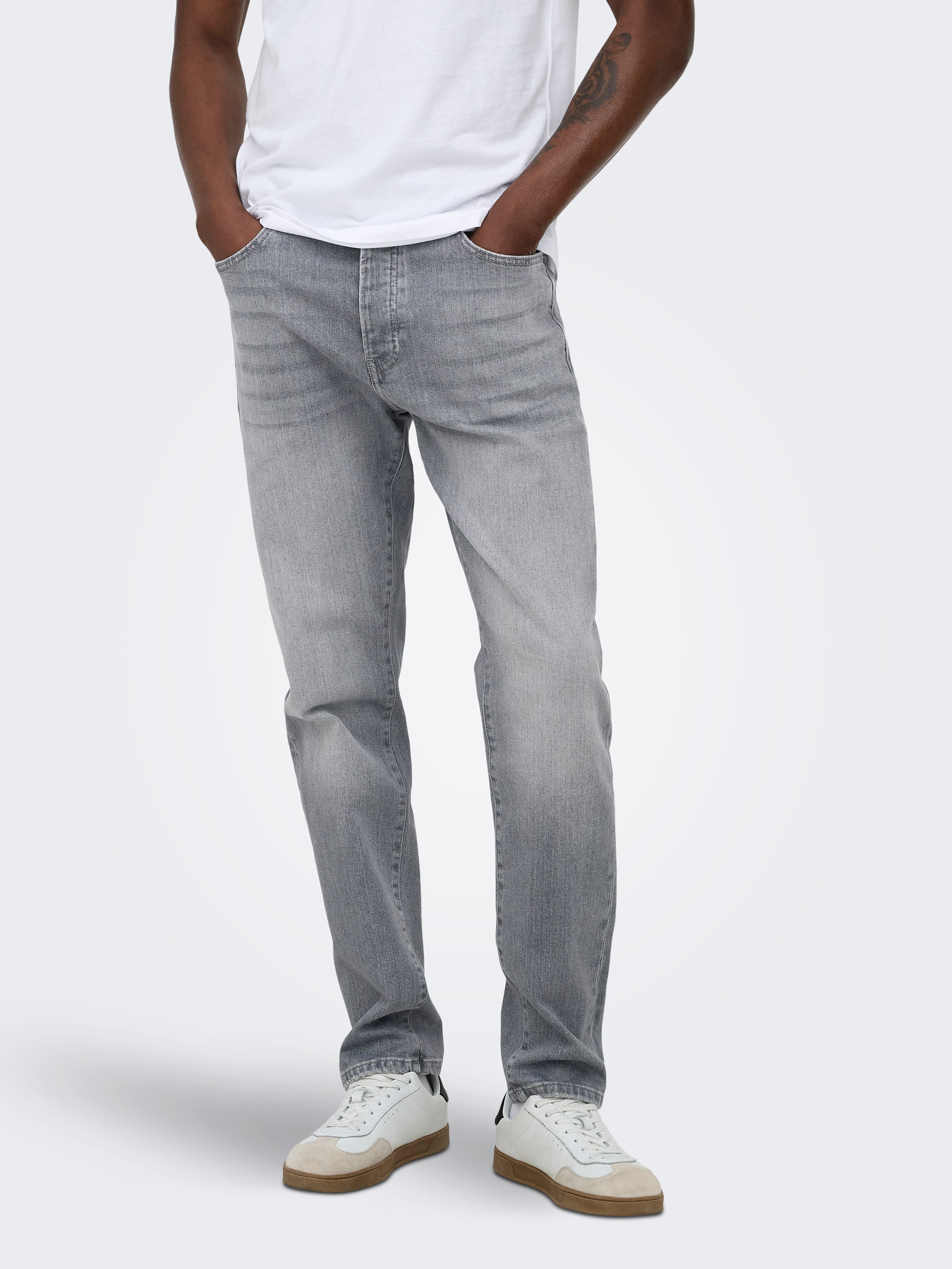 Onsyoke Mid Rise Verjüngt Stretch Jeans